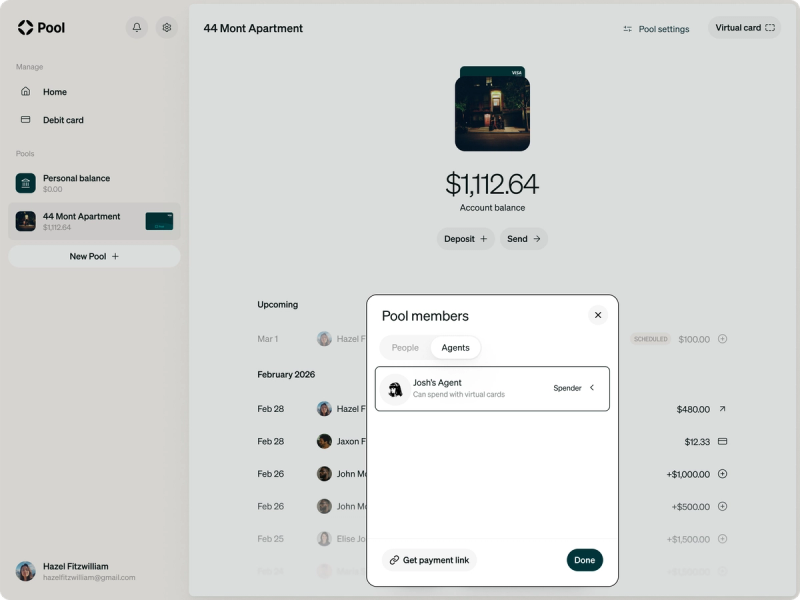 a screenshot from the Pool app with an Agent 