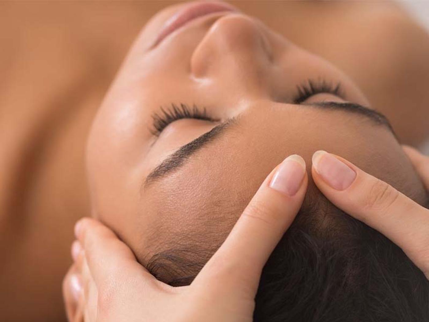 Close-up of a relaxing facial massage at The Beauty Rooms, Delta Hotels St. Pierre Country Club