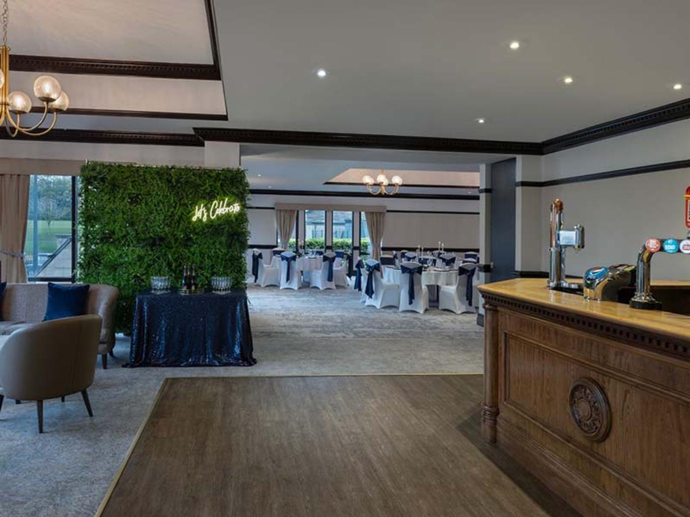 The Pavilion Room's private bar and reception lounge