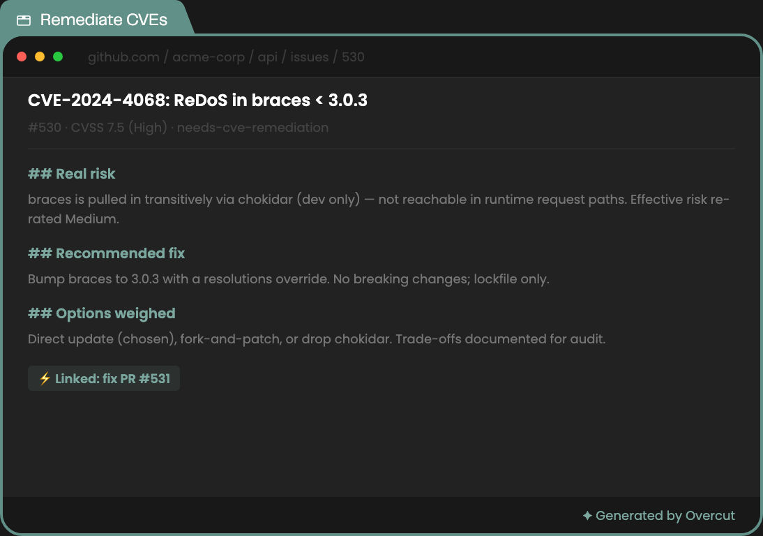 Remediate CVEs