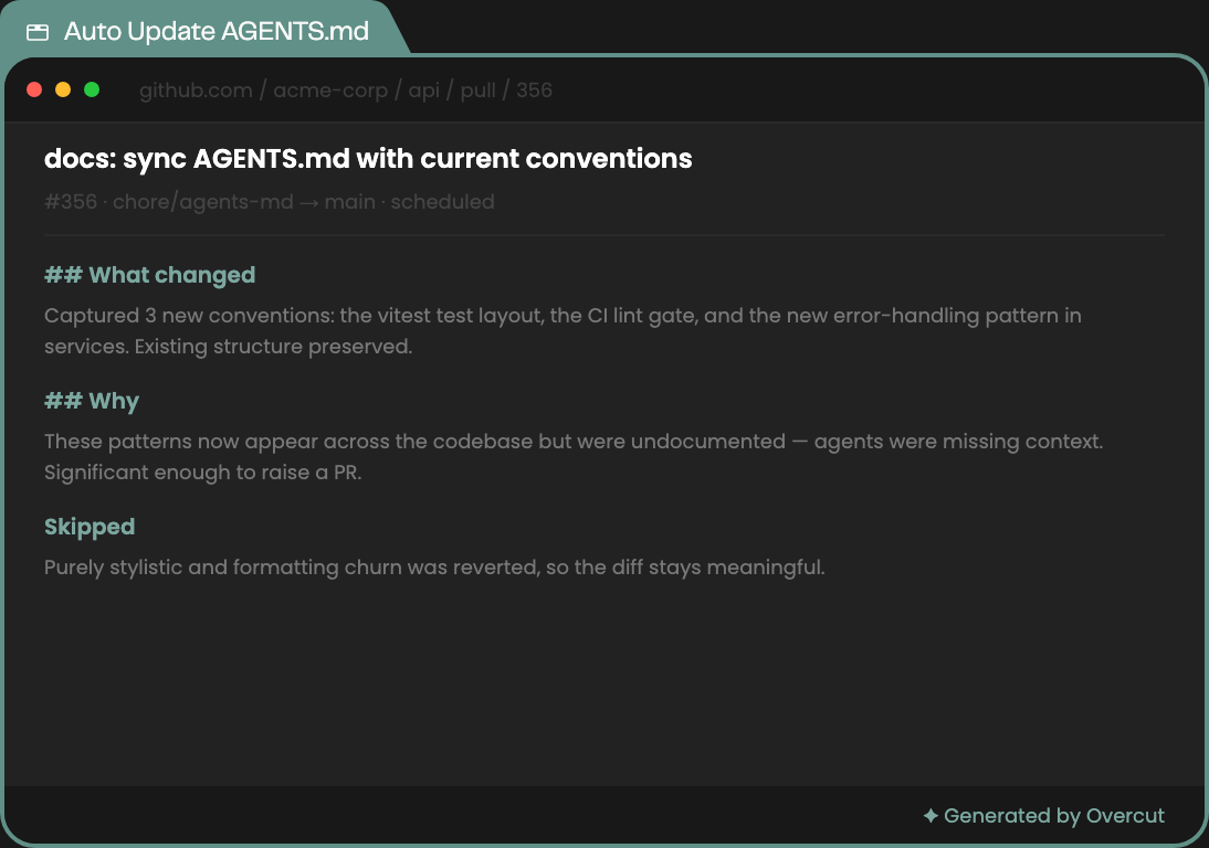 Auto Update AGENTS.md
