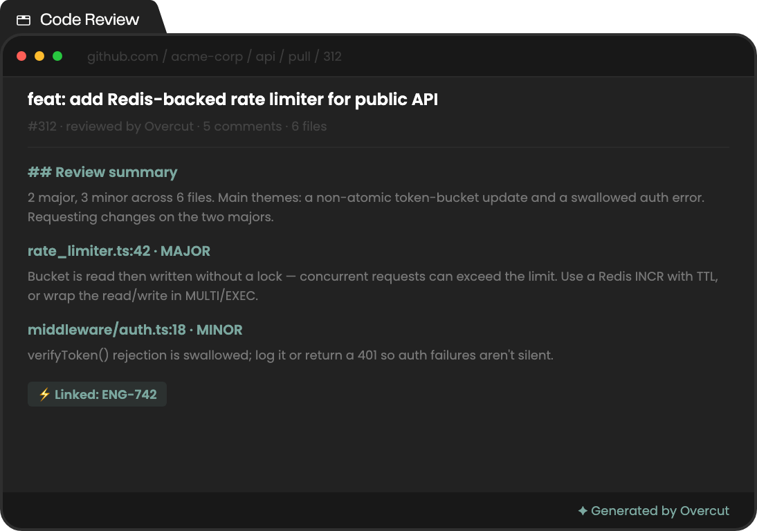 Code Review — example generated output