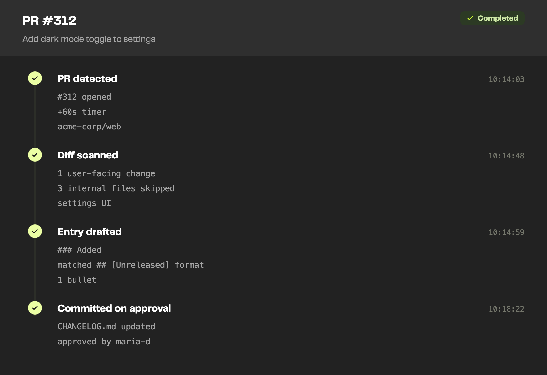 Auto Changelog Reminder