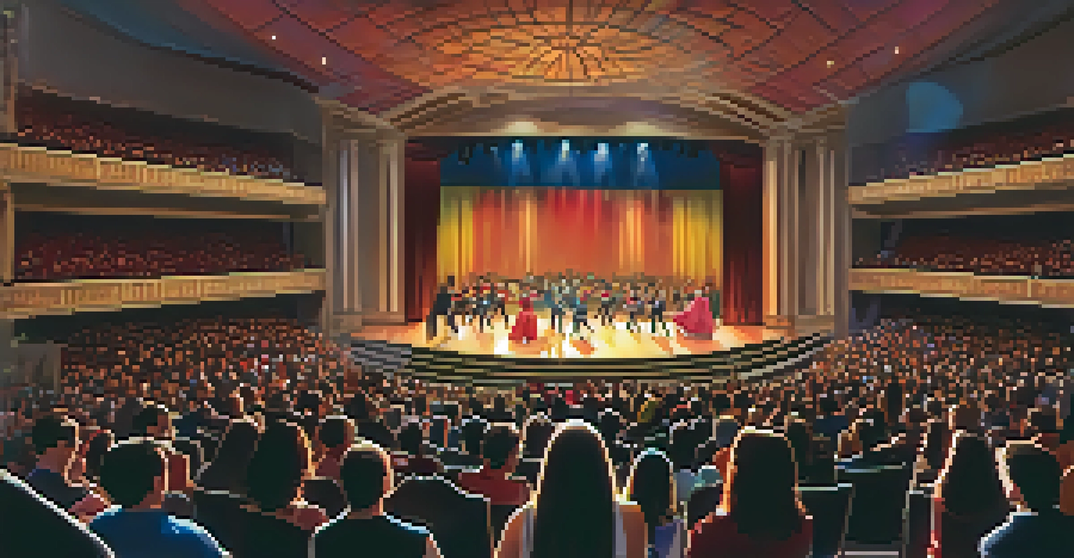Inside the Center for the Performing Arts at Illinois State University during a vibrant musical performance.
