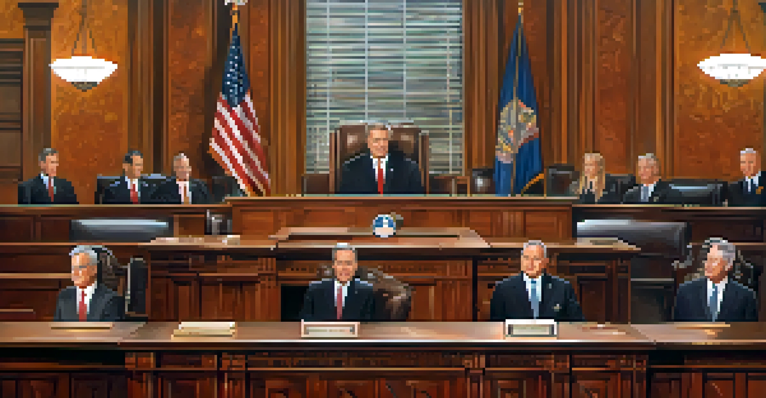 An illustration showing the three branches of Illinois state government with relevant symbols.