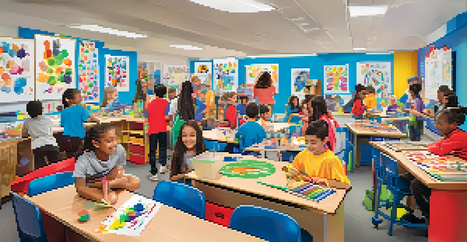 Children engaged in different activities in an after-school program, highlighting creativity and collaboration.