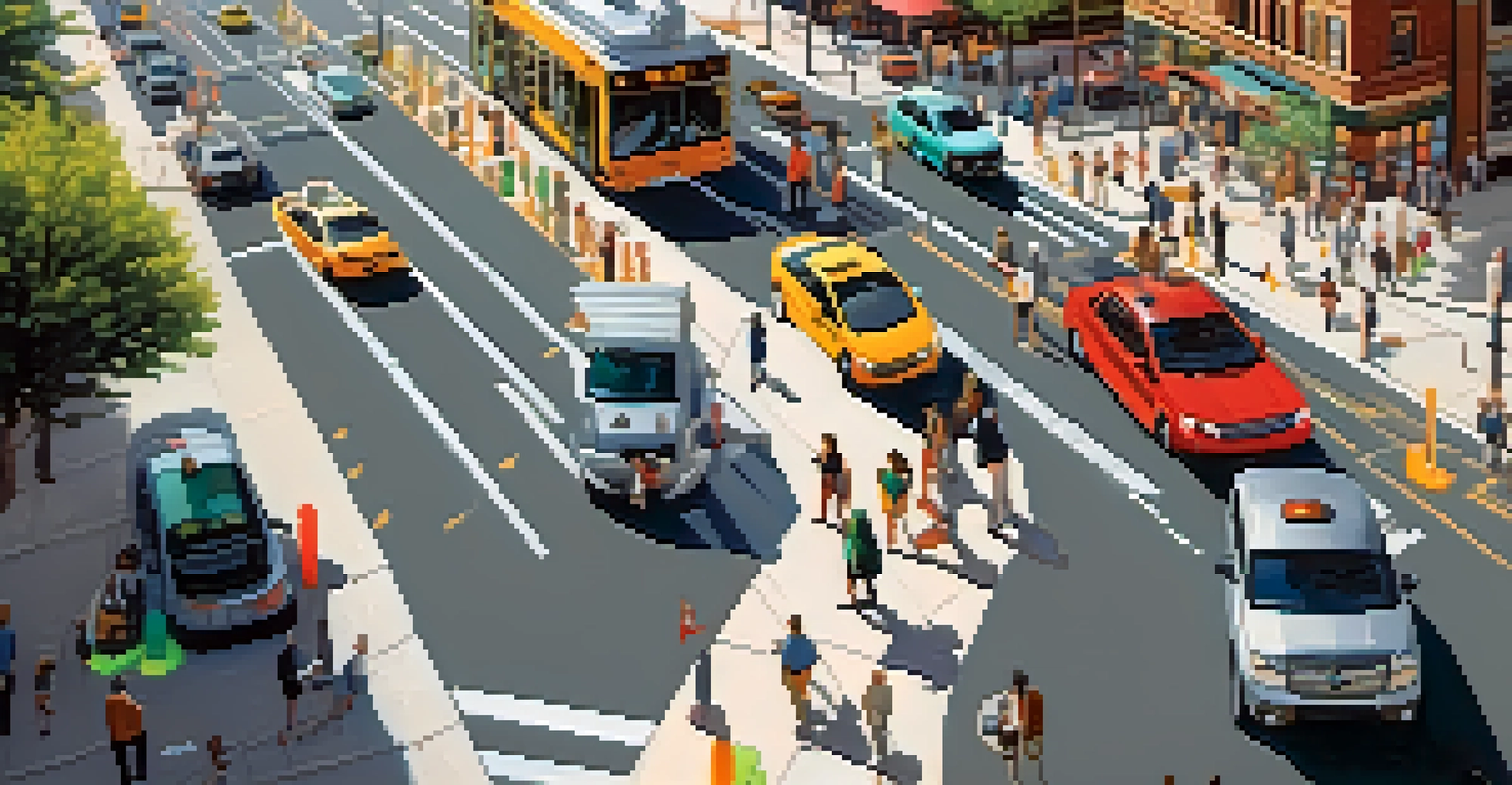 Close-up of a smart traffic management system at a busy intersection in Illinois.