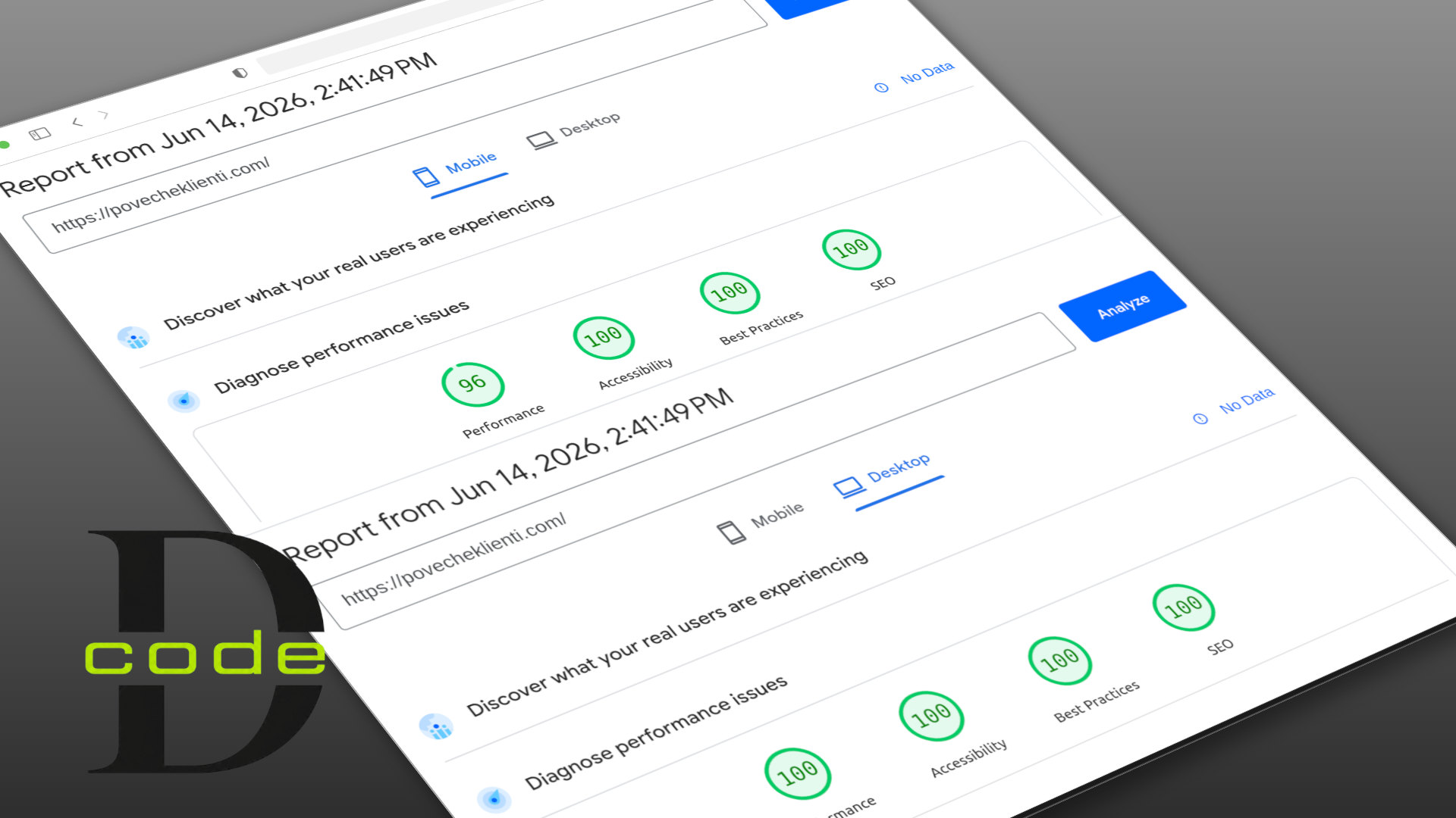 povecheklienti.com - website performans Google PSI Results