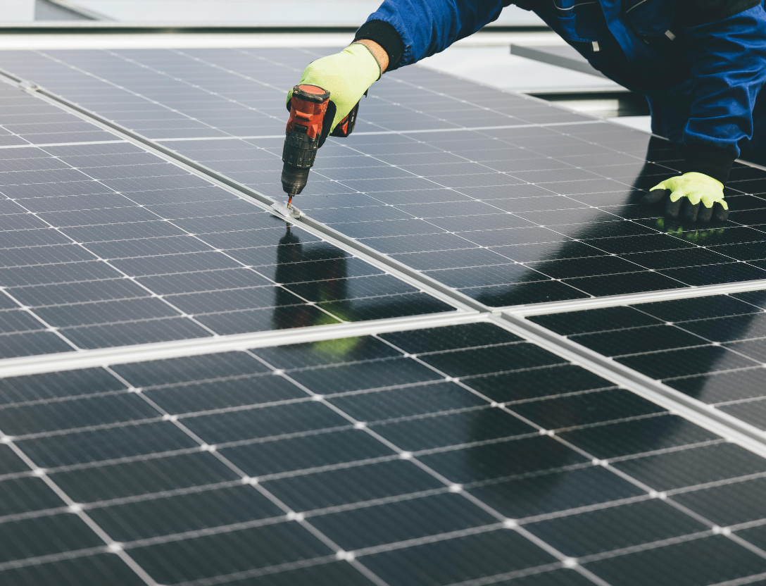 Installation of a solar panel array