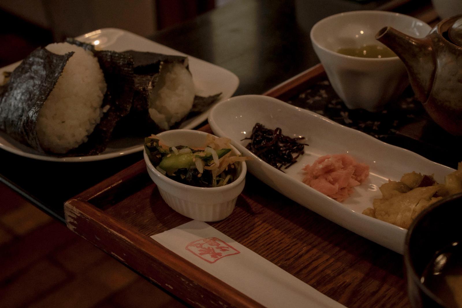Onigiri at the Japanese tea cafe 