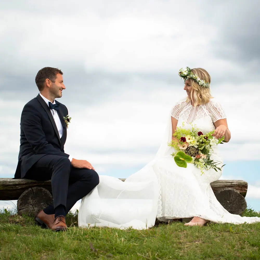 First look med brud og brudgom