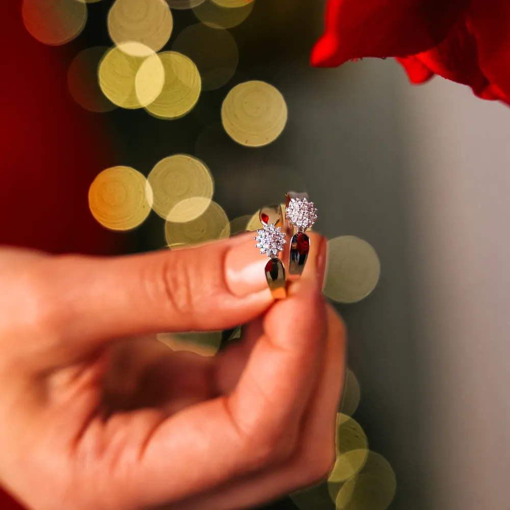 Rose diamantring i gult gull