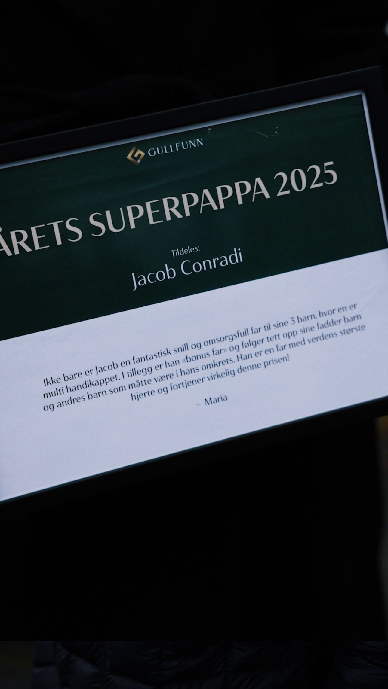 Årets Superpappa 2025 er kåret av Gullfunn