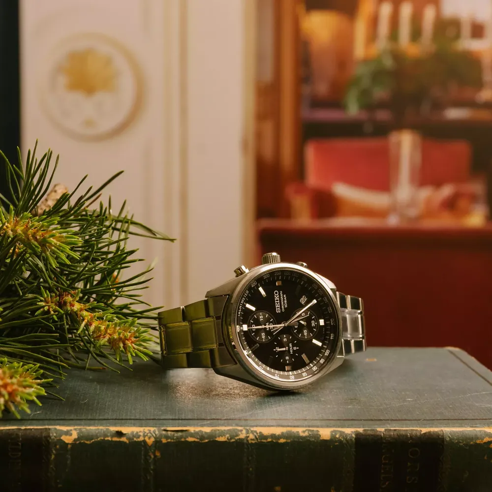 Seiko Conseptual herreklokke med stållenke og kronograf