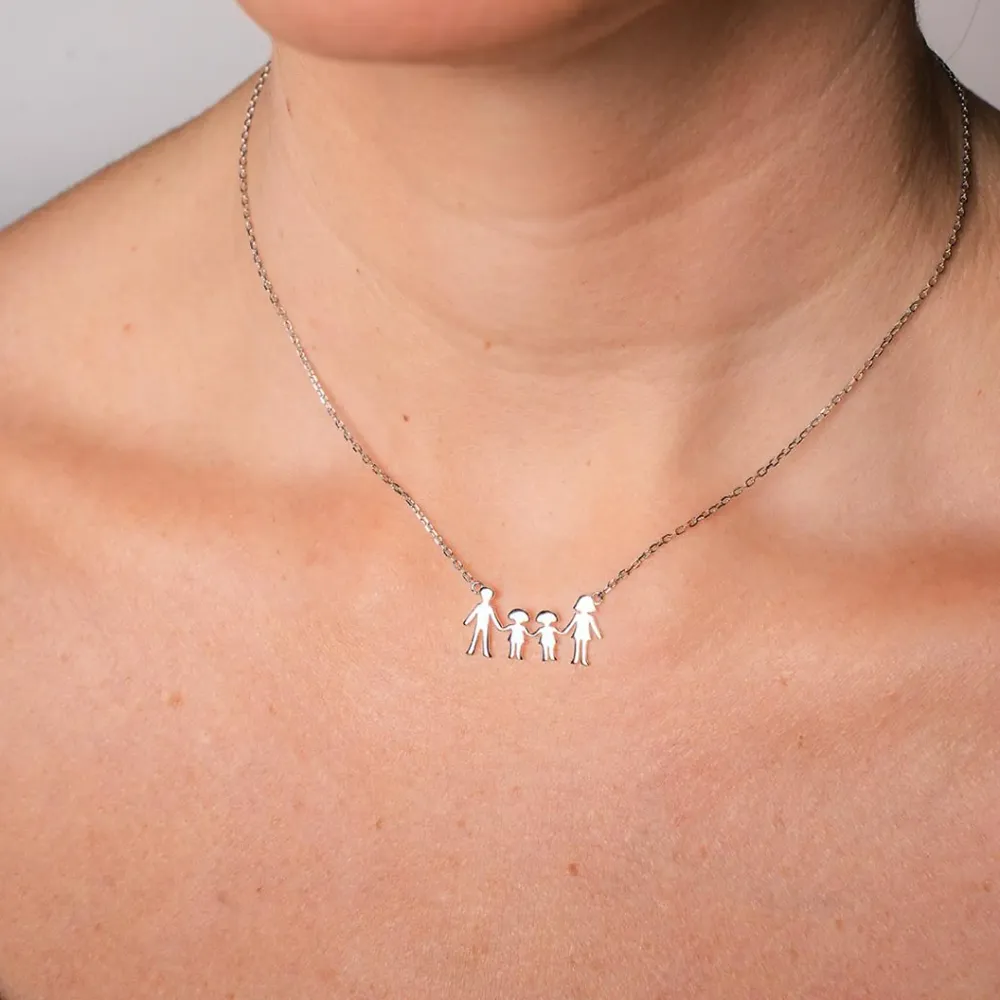 Familiesmykke i rhodinert sølv