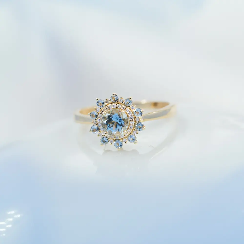 Ring med akvamarin