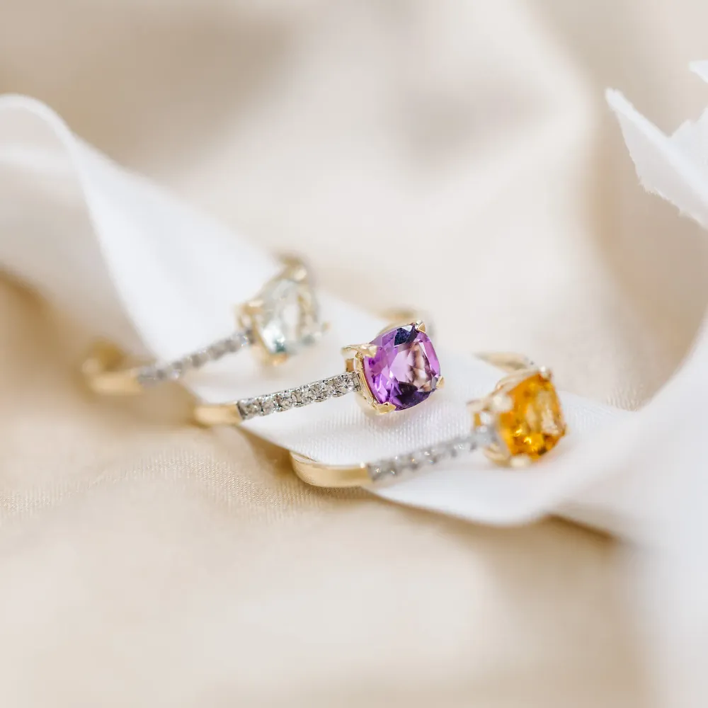 Aurora ringer med diamanter