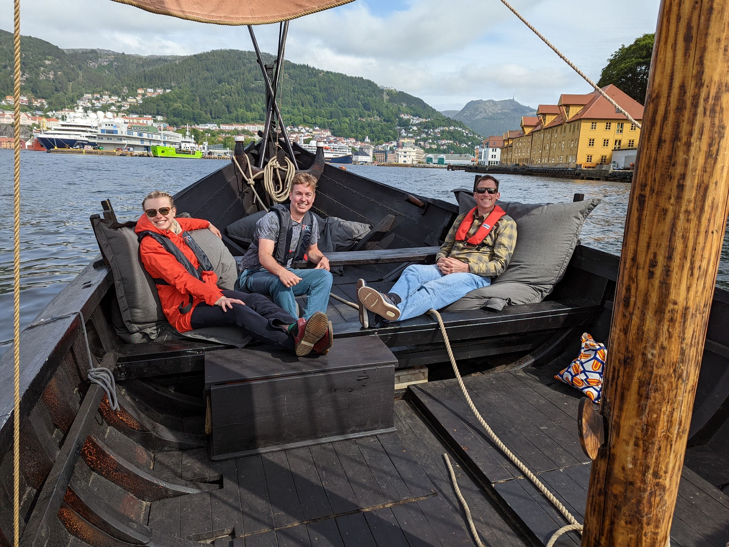 Guests on board the Viking Voyages ship during a 1.5-hour fjord sailing