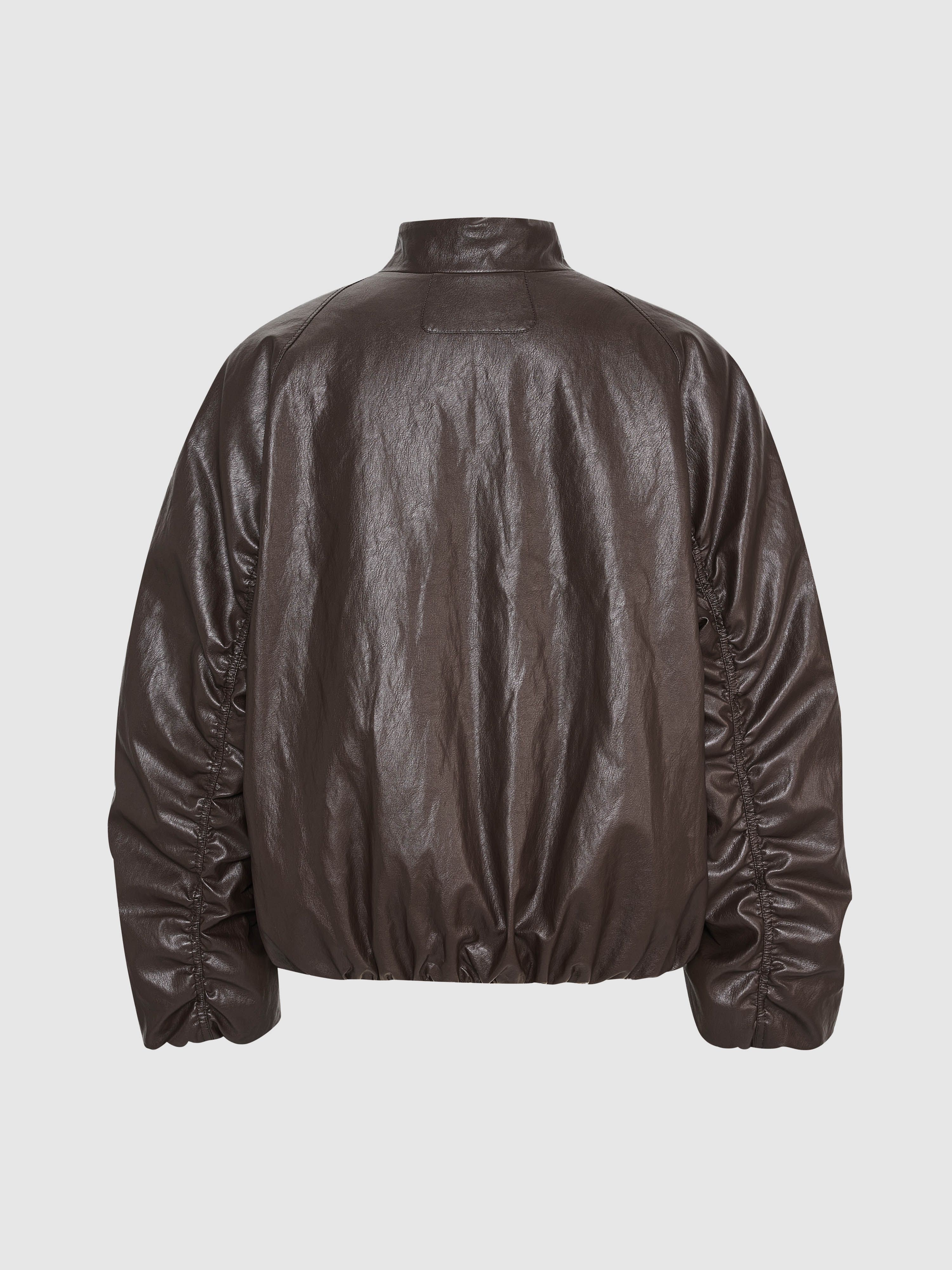 【NKNIT】leather padded short jacket synthetic leather padded short jacket – NKNIT