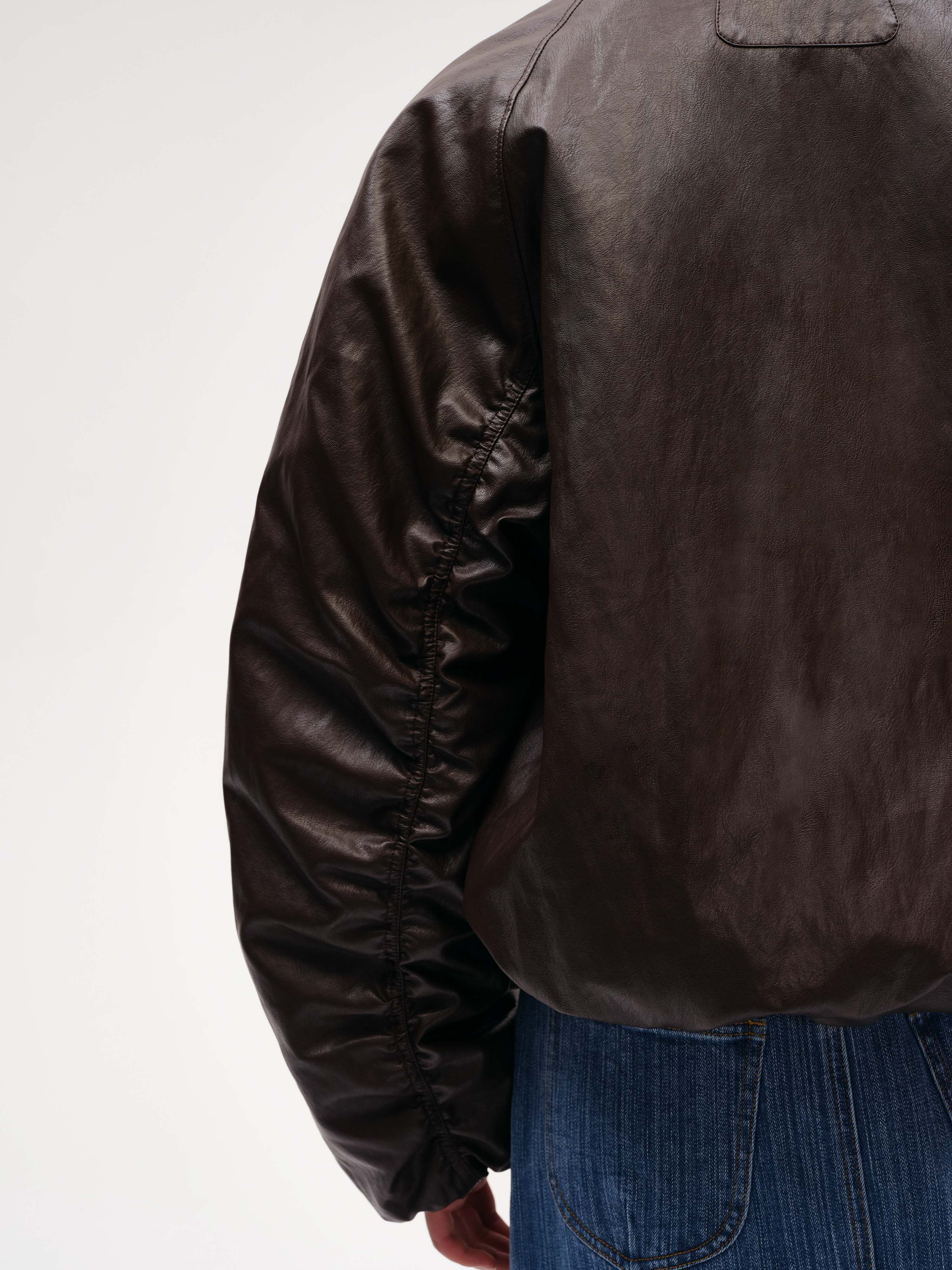 【NKNIT】leather padded short jacket synthetic leather padded short jacket – NKNIT