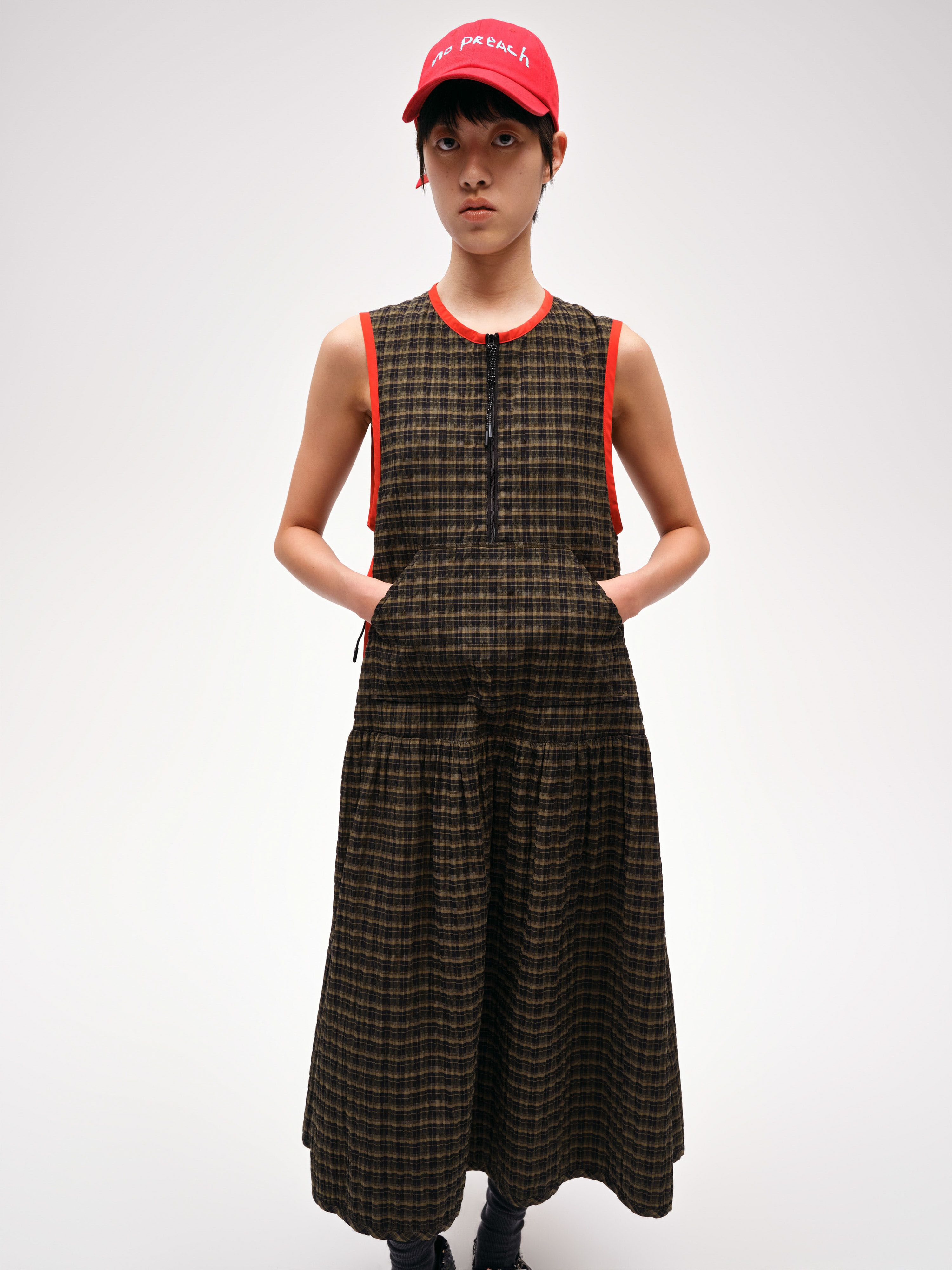 Ir　Draped plaid sleeveless dress Draped plaid sleeveless dress | Ir