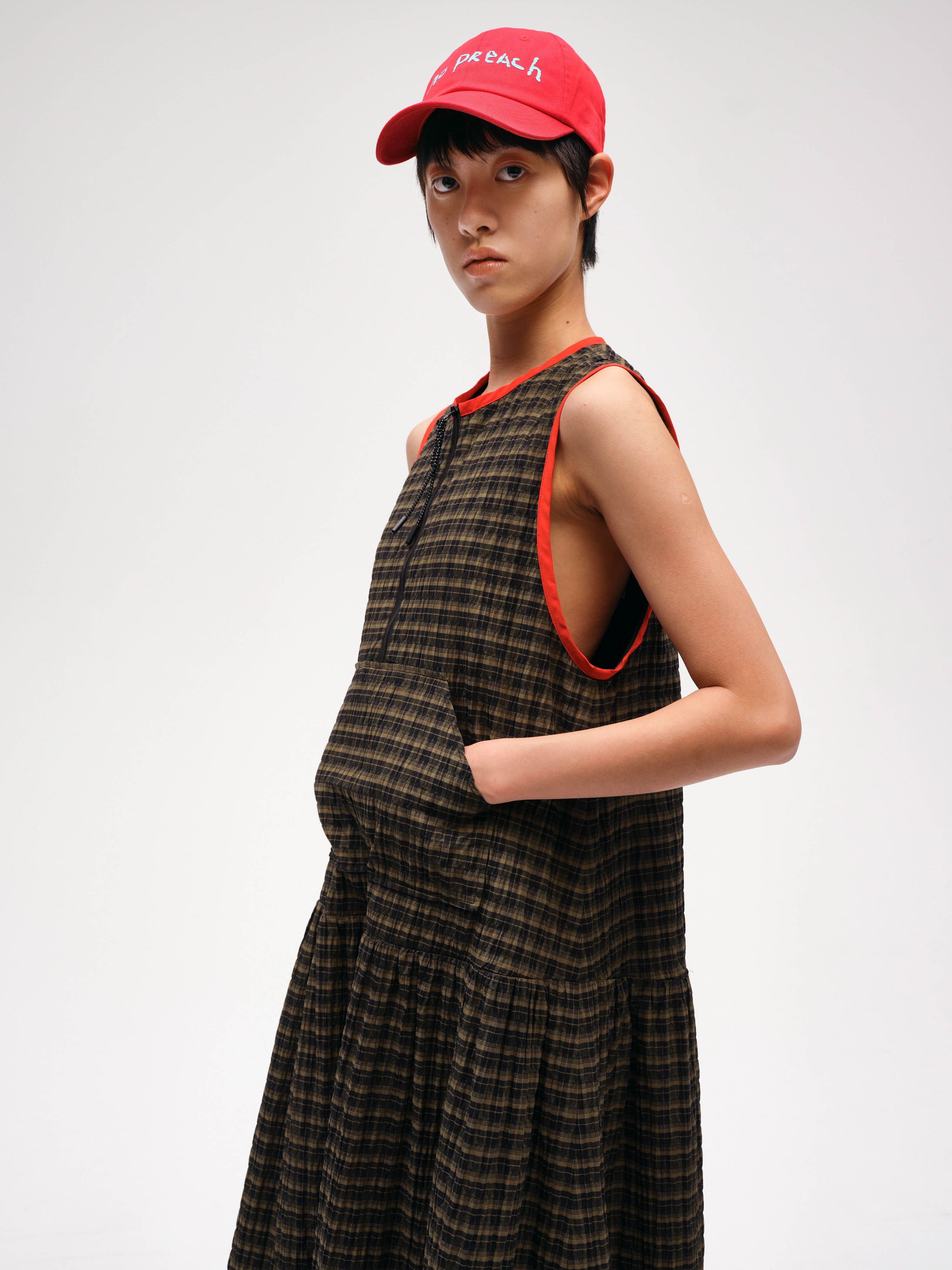 Sleeveless Plaid Dress | Short Sentence