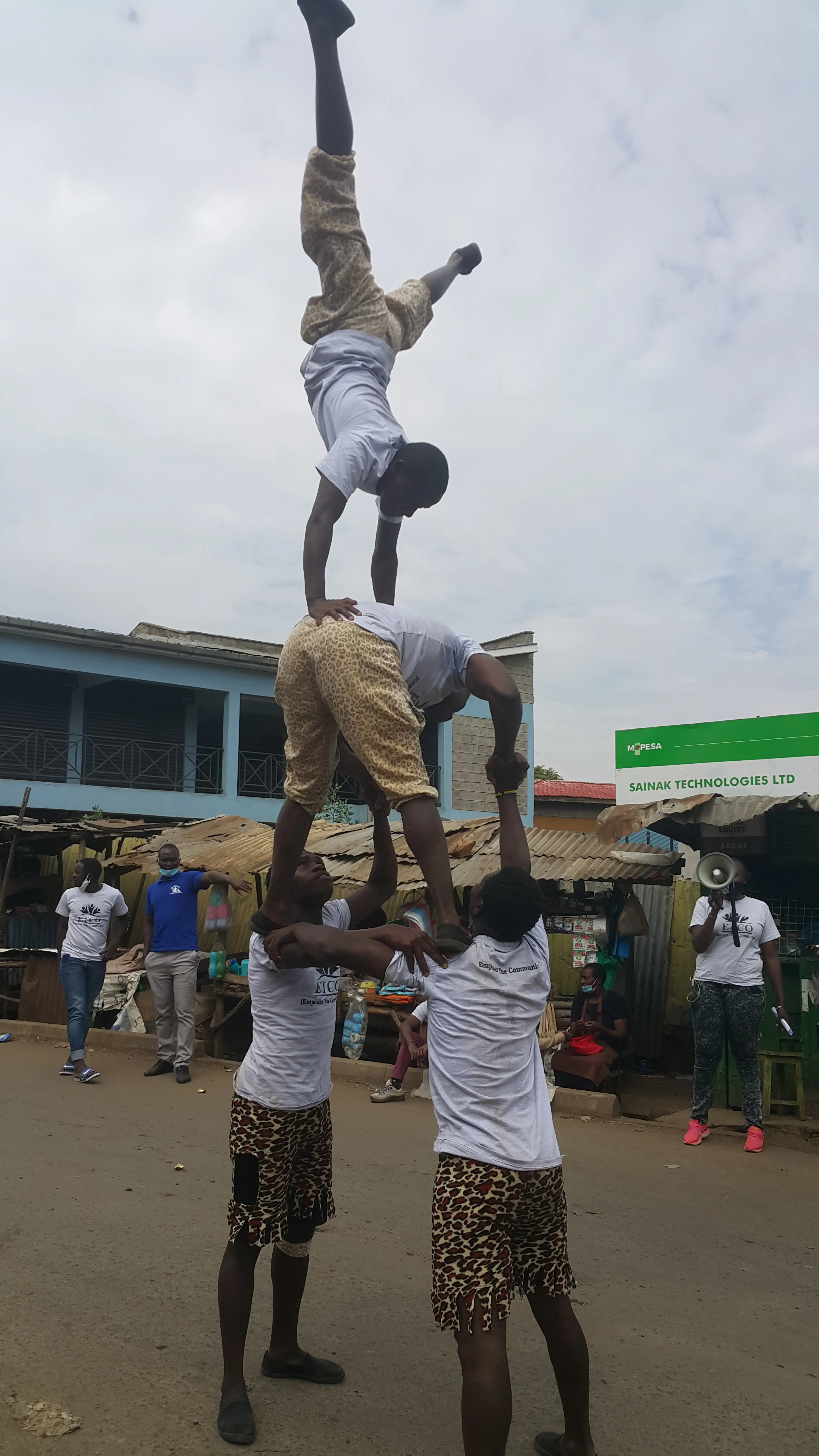 ETCO Acrobats Using Street Performance for Community Sensitization activities gallery image 0