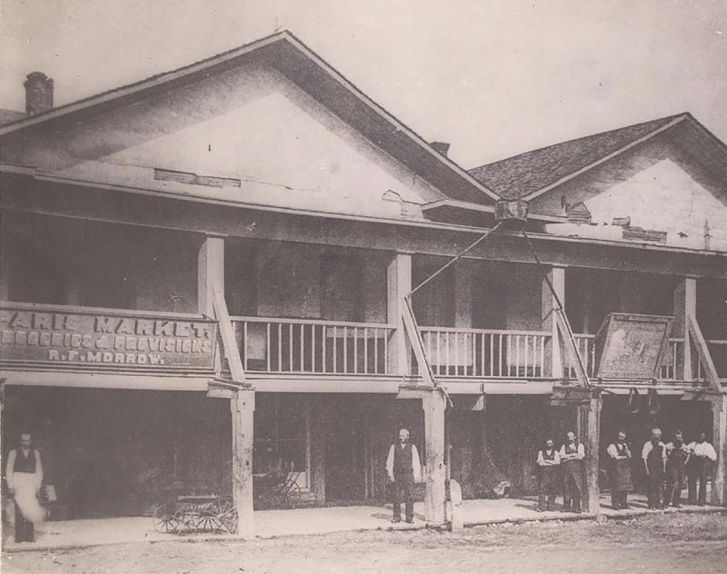 Archival photo of the Dominion Telegraph office, located inside Robert White's Shoe Store in Paris, Ontario, where Alexander Graham Bell received the world's first long-distance telephone call on August 10, 1876. Courtesy of the Paris Museum and Historical Society (item 1999.9151.15).