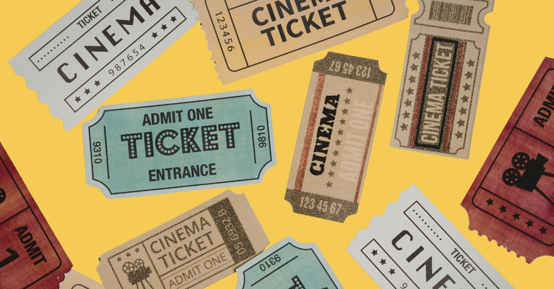 movie tickets on yellow background