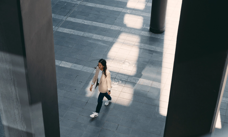 Judy Liang Walking Outside