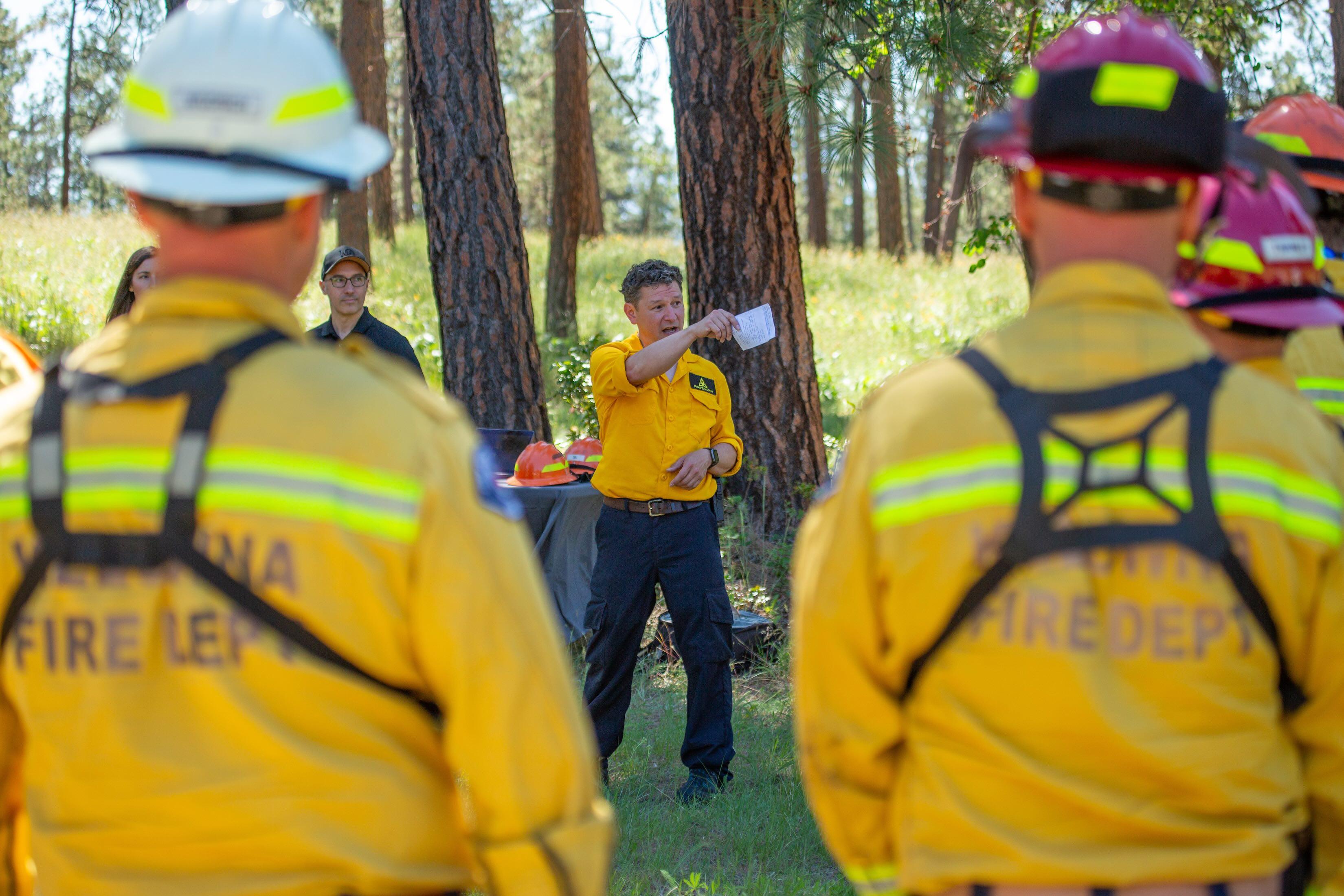 FireSwarm co-founder David Thanh during a training exercise in Kelowna in 2025.