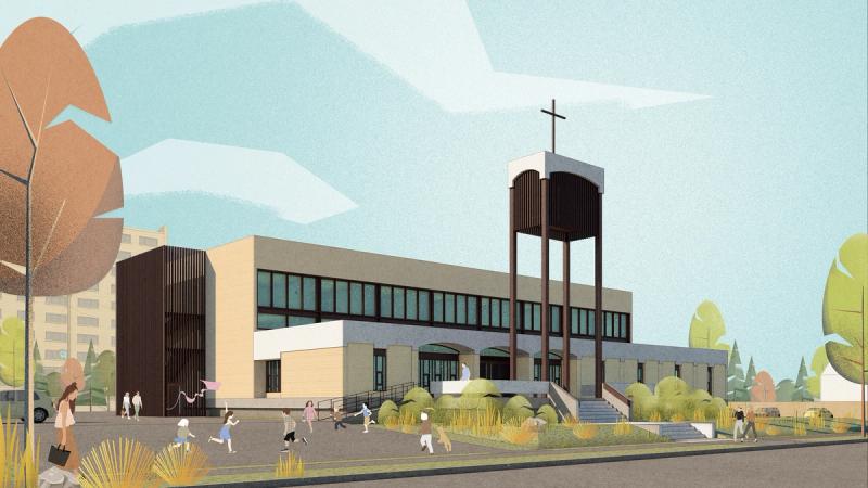 A rendering of the 30-unit residential complex for seniors set to be build in the Lutheran Church of the Cross in Winnipeg.