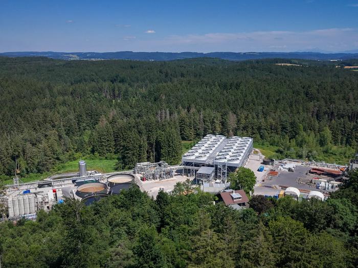 An aerial shot of Eavor's geothermal facility in Geretsried Germany