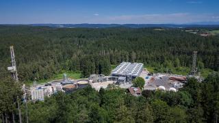 An aerial shot of Eavor's geothermal facility in Geretsried Germany