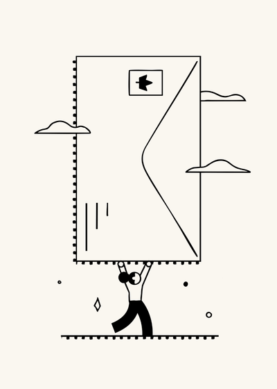 Person carrying a large envelope