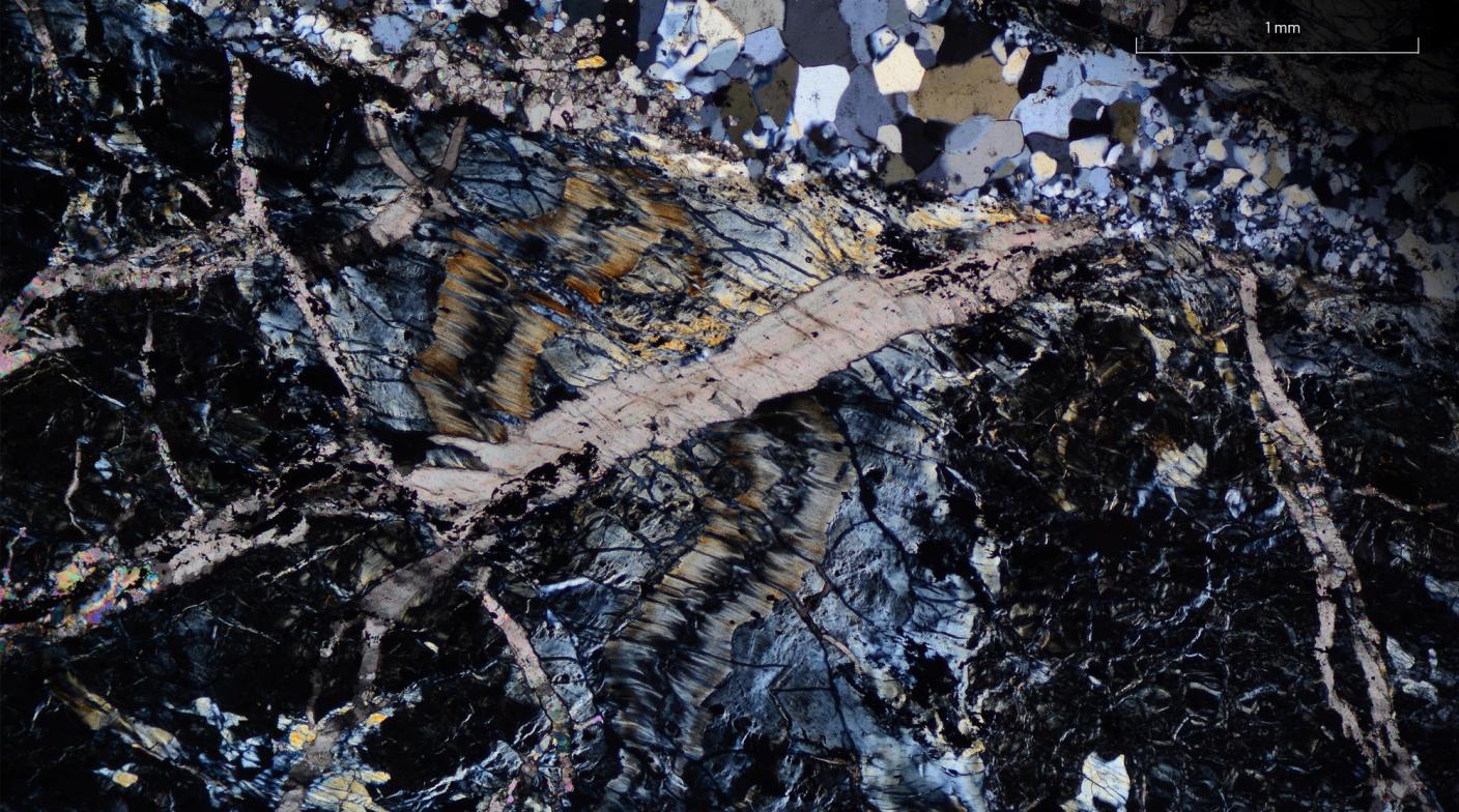 An aerial shot of ultramafic rock at a mine.
