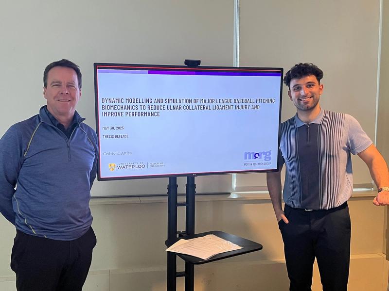 Cedric Attias, right, with his University of Waterloo supervisor John McPhee.