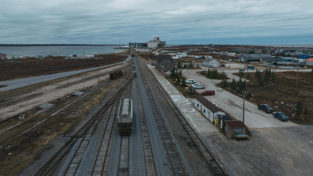 A view of the railway station in Churchill, Manitoba on September 26. 2026.