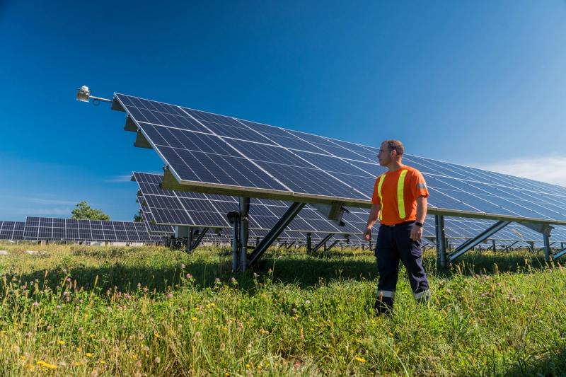 Sam Arseneault, Summerside’s renewable energy production supervisor, at the Sunbank solar farm. It can power more than 2,500 homes annually and remove roughly 8,120 tonnes of greenhouse gas emissions – the equivalent of about 1,700 cars.