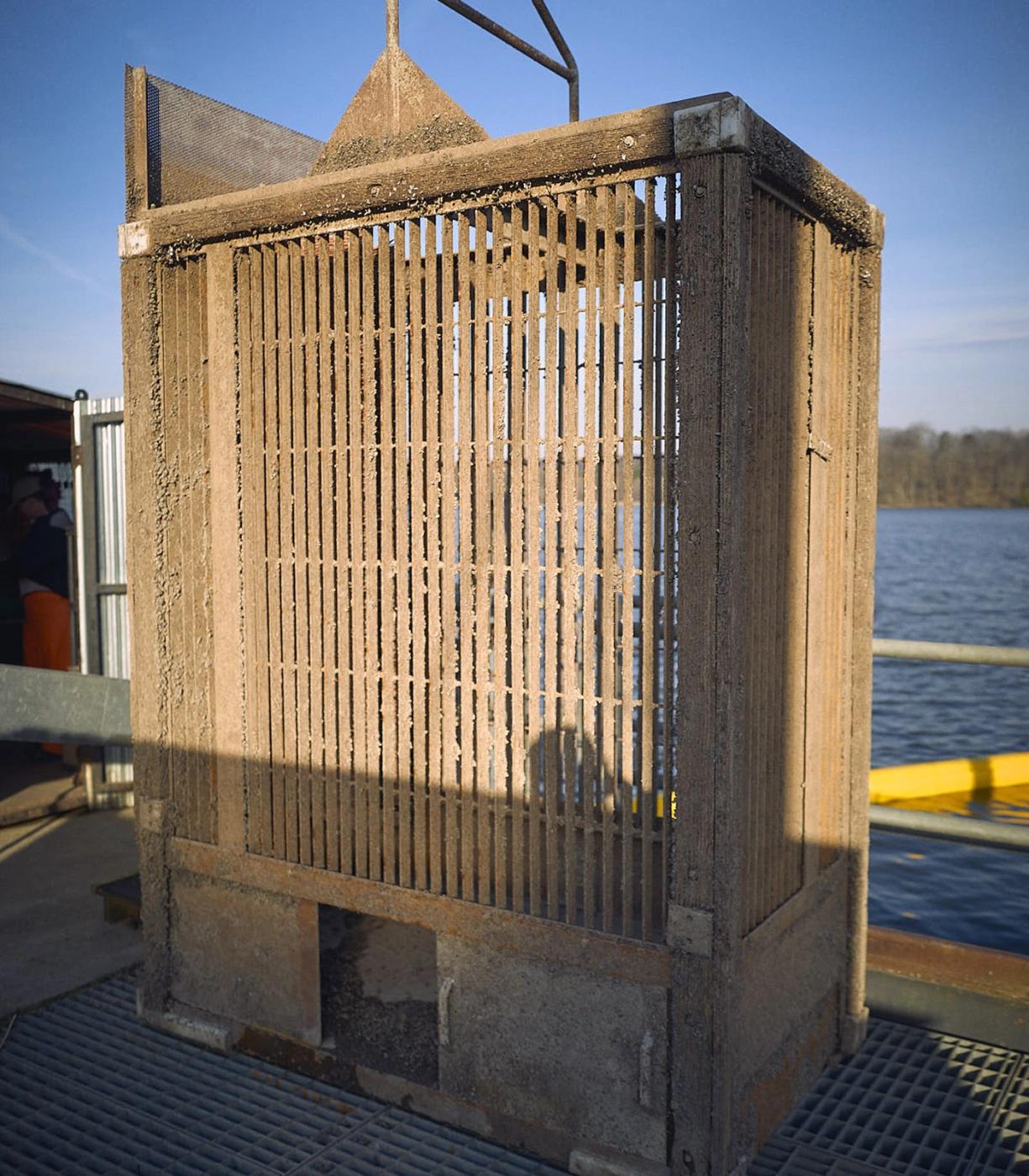 A steel fish grate at the Hamilton Fishway
