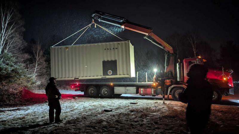 Aslan's delivery of its unit to the Scales Pond dam.