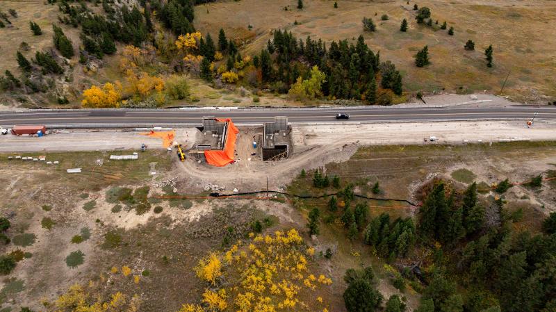 Overhead shot of the Rock Creek underpass