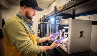 PolyUnity specializes in custom medical devices, like this tailored cast. 