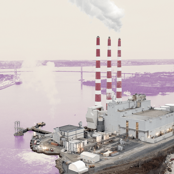 Planetary's ocean Tufts Cove power plant on Dartmouth, Nova Scotia's waterline.