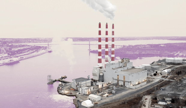 Planetary's ocean Tufts Cove power plant on Dartmouth, Nova Scotia's waterline.