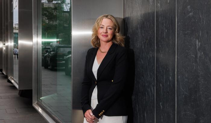Sarah McLean, vice president of Maritime Launch Services, outside the Four Seasons Hotel in Toronto amid the Canada Investment Summit.