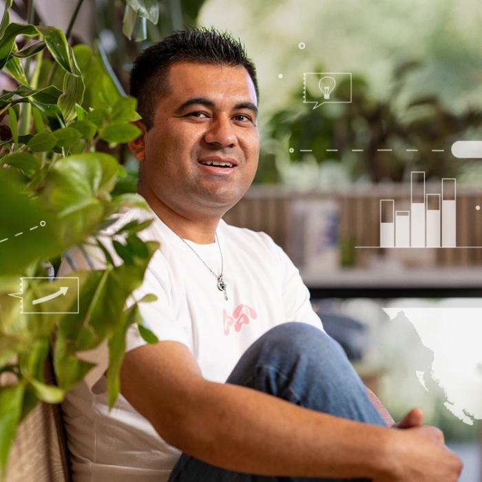 A portrait of chef Rahul Negi, co owner of Loam Bistro.