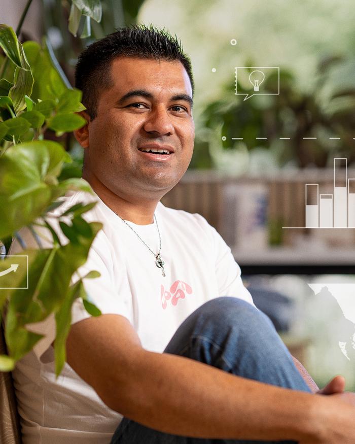 A portrait of chef Rahul Negi, co owner of Loam Bistro.
