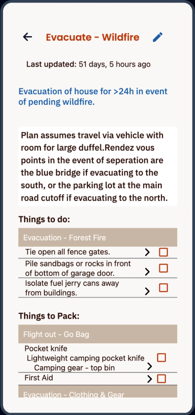 A mock screen grab from the POM*POM Resilience app, which will launch next year. It’s being designed to keep communities connected in times of crisis, and lets users download key info so it's available offline even in the event of a communications outage.