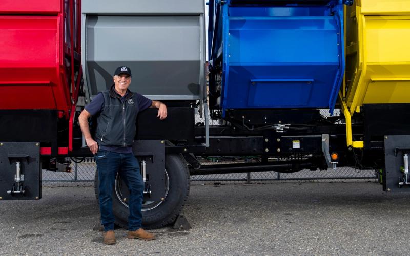 September 28, 2026 - Vancouver, British Columbia - Robert Weatherbe, co-founder of Recycling Alternative, stands in front of a new recycling truck. Photo by Jimmy Jeong